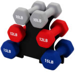 Marxx Dumbbell Set - 10LB, 12LB, 15LB with Stand
