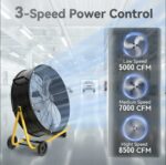 High Velocity Steel Drum Fan (24IN, 3 Speed) - Image 2